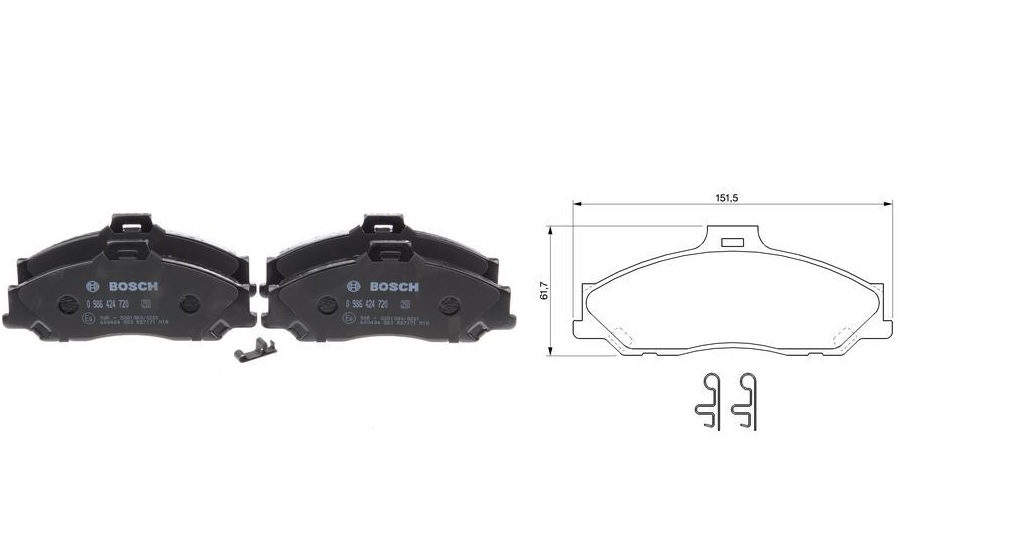 Balata On   ( B2500 96-   =Mazda )( Ranger 98-   =Ford ) 151,5x61,7x16,5