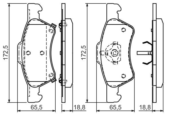 Balata On   ( Voyager+Grand Voyager=Chrysler )( Caravan 01-   =Dodge ) 172,5x65,5x18,8