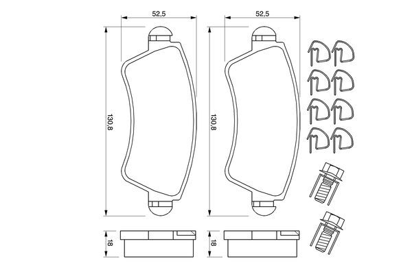 Balata On   ( 206 98-   +306=2.0 16v=Peugeot )( Xsara 97-   =Citroen )131x52,5x17,5