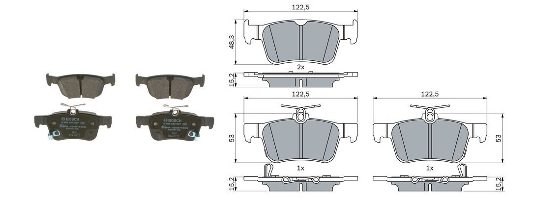 Balata Arka   ( Civic Fc5 16- =Honda ) 122,5x53x15,2