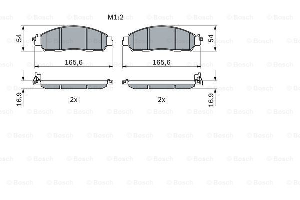Balata On   ( Navara Np300 15-   =Nissan )( Alaskan 17-   =Renault ) 165,5x54x17,5