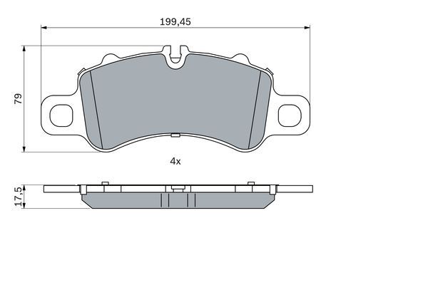 Balata On   ( 911+718 Boxster+Cayman 15-   =Porsche ) 199,04x79x17,5