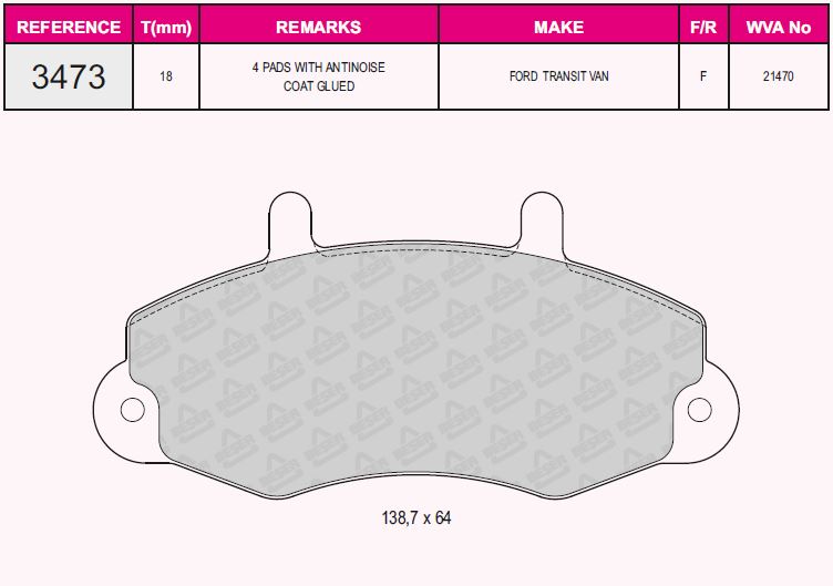 Balata On   ( T12 Transit+Movano+Master )( Ford+Renault+Opel )