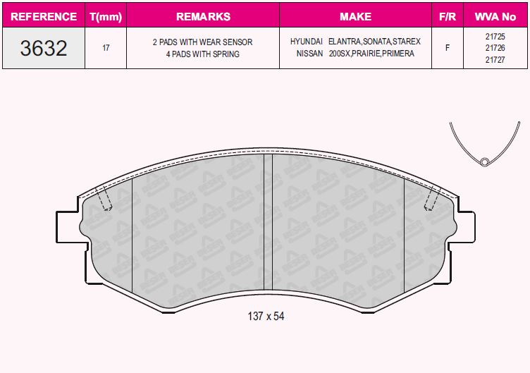 (**) Balata On   ( Coupe+Elantra+Matrix+Sonata+Joice+Magentis+Prairie+Korando+Rexton )(Hyundai+Kia+Nissan+Ssangyong)