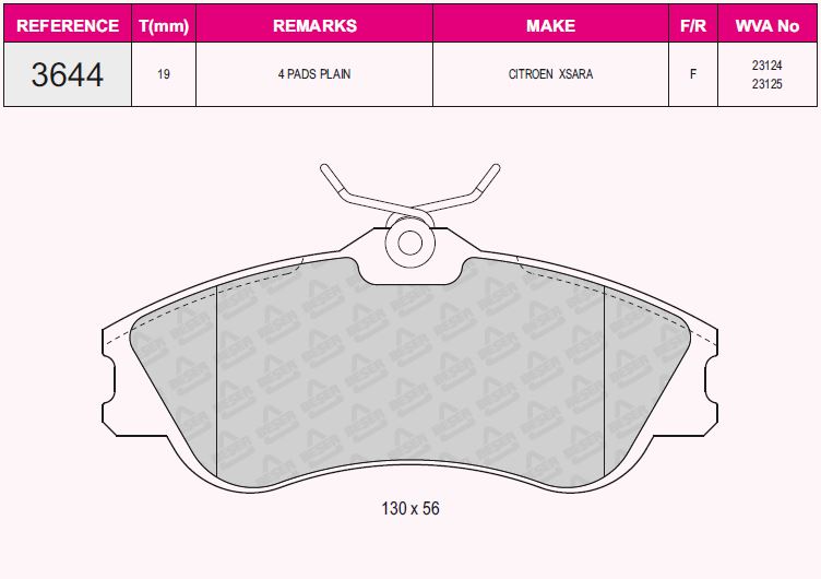 Balata On   ( Partner+Berlingo=96-02 )( Peugeot+Citroen )