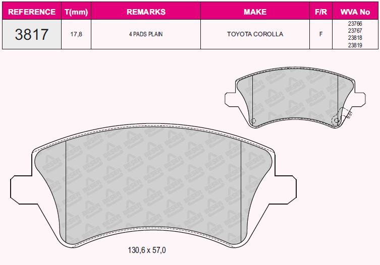 Balata On   ( Corolla 02-   +Verso=Toyota=Zze121=E12u+E12j+E12t )