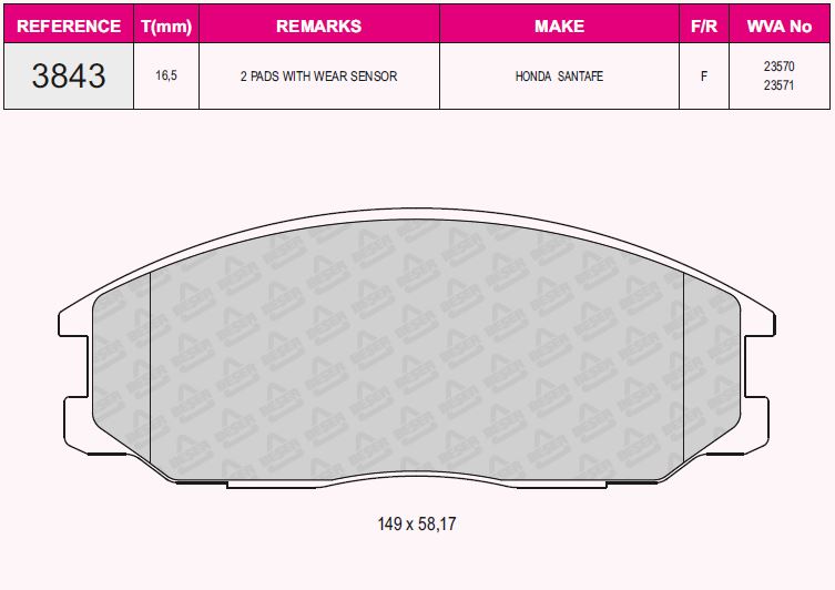 Balata On   ( Starex+Santa Fe=Hyundai=01-  )( Rexton =Sangyoung )